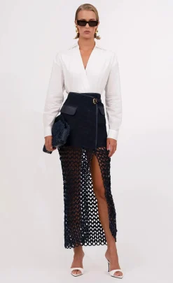 Sale - Bria Skirt - Denim Long Skirts