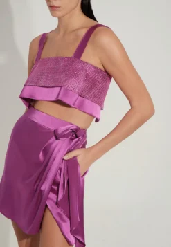 Sale - Capri Sequin Top - Orchid Crop Tops