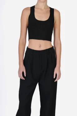 Hot - Eve Crop - Black Crop Tops
