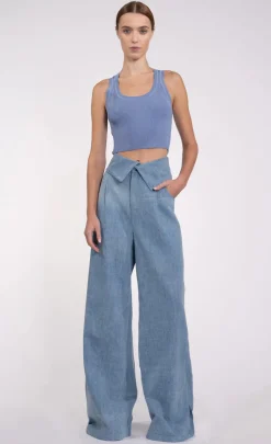 Online - Eve Crop - Blue Crop Tops
