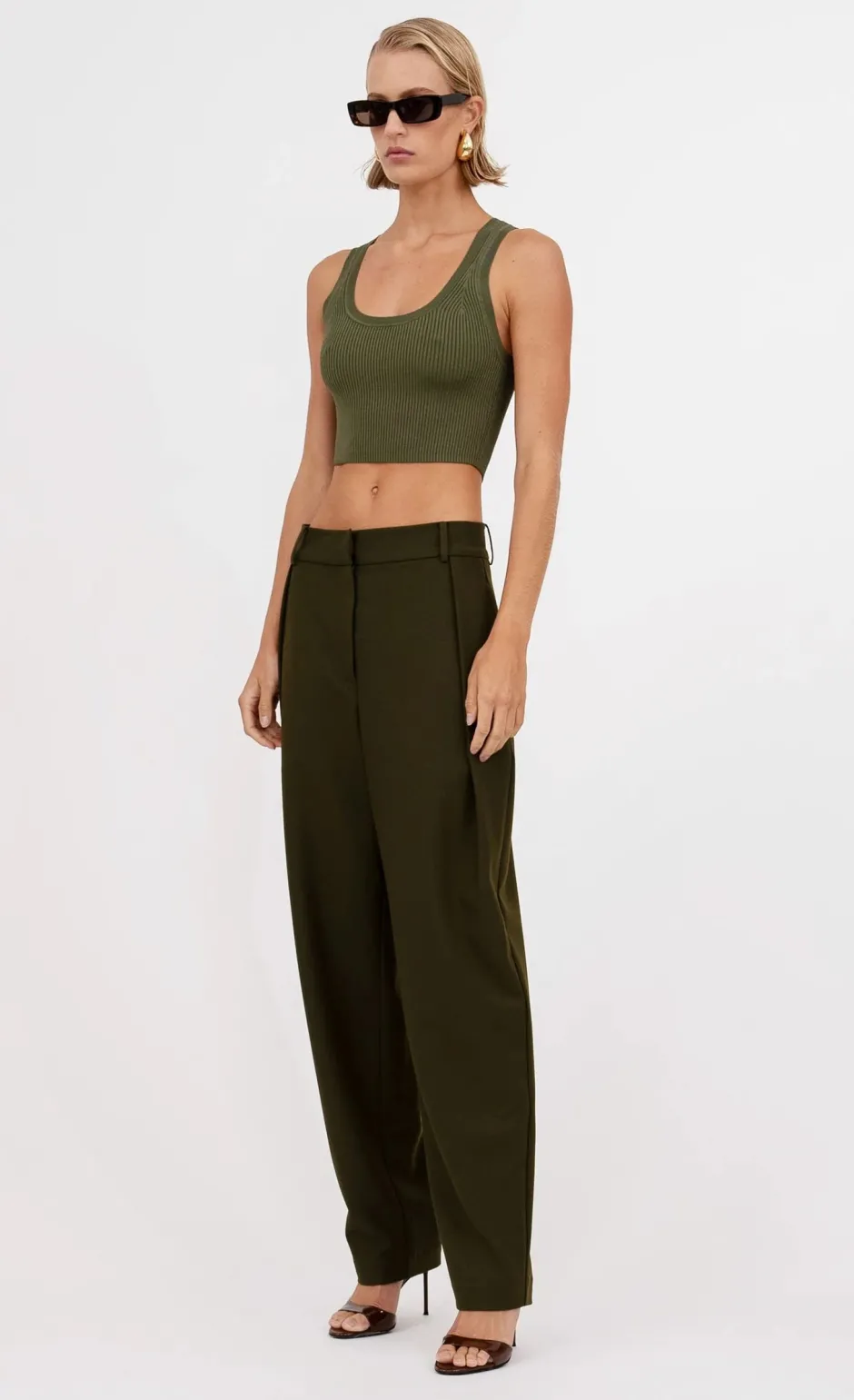 Outlet - Eve Crop - Moss Crop Tops