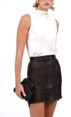 Discount - Kaiden Leather Skirt - Chocolate Mini Skirts
