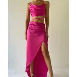 Clearance - Kamila Skirt - Pink Long Skirts