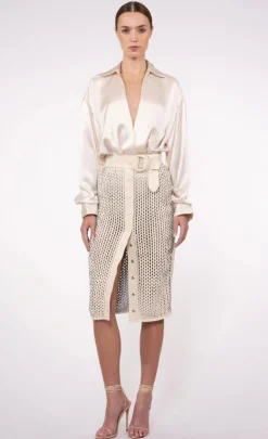 Online - Max Midi Skirt - Crema Long Skirts