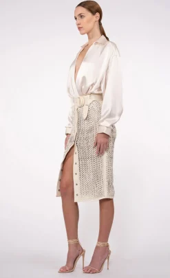 Online - Max Midi Skirt - Crema Long Skirts