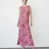 New - Bea Hand Beaded Dress - Pink Midi | Midi Dresses