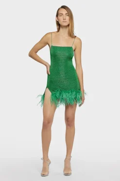 Sale - Lumière Plumage Mini Dress - Emerald Green Mini Dresses | Dresses