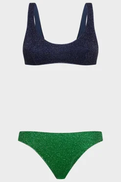 Sale - Lumière Sporty Set - Emerald Green/Night Blue Bikini