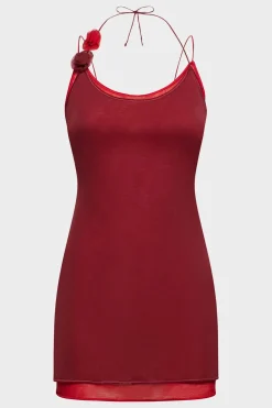 Fashion - Rose Mini Dress - Merlot/Red Dresses | Mini Dresses