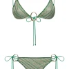 Discount - Shiny Stripes O-Kini - Green Bikini