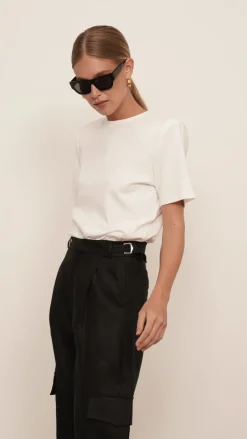 New - Monica Cargo Linen Pants - Black Pants