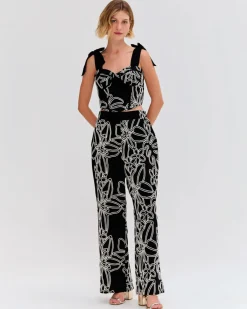 Hot - Asas Linen Pant - Black Pants