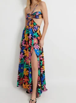 Online - Aster Halterneck Beach Dress - Black Neon Dresses | Long Dresses