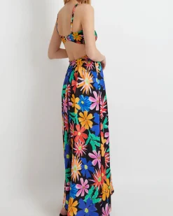 Online - Aster Halterneck Beach Dress - Black Neon Dresses | Long Dresses