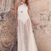 Fashion - Asymmetric Netted Beach Dress - White Dresses | Long Dresses