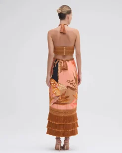 New - Bananier Cut Out Midi Dress - Peach Midi | Midi Dresses