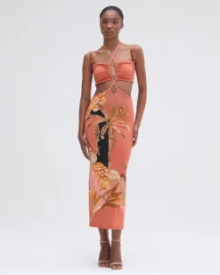 Clearance - Bananier Midi Dress - Peach Long Dresses | Midi
