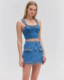New - Braided Cropped Top - Denim Denim | All Denim