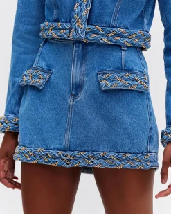 Sale - Braided Mini Skirt - Denim Skirts | Mini Skirts