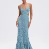 Discount - Camila Coelho Crochet Midi Dress - Blue Midi | Midi Dresses