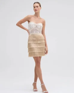 Fashion - Crochet Mini Dress - Natural Mini Dresses | Dresses