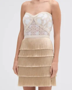 Fashion - Crochet Mini Dress - Natural Mini Dresses | Dresses