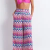 Fashion - Crochet Wide Leg Pants - Pink Multi Coverups | Pants