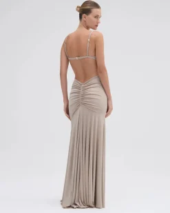 New - Dune Jersey Cut Out Dress - Beige Long Dresses | Dresses