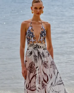 Fashion - Iris Embroidered Beach Dress - Off White Long Dresses | Dresses