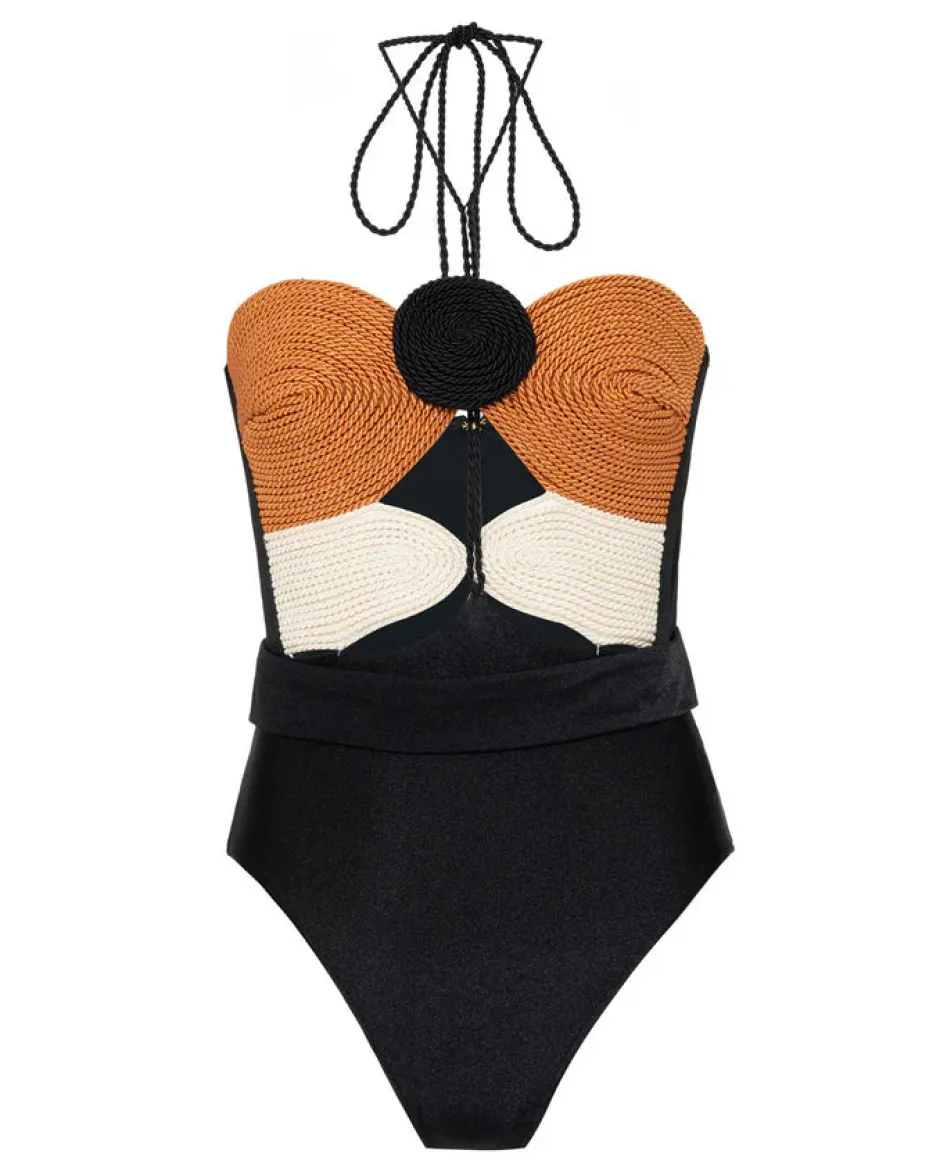 New - Jersey Sands Braided Bodysuit - Black One Piece | Bodysuits