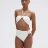 Clearance - Jersey Sands Stone Bikini Top - Off White Bikini