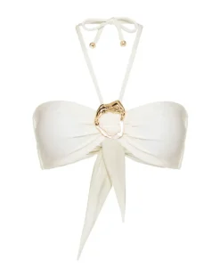 Clearance - Jersey Sands Stone Bikini Top - Off White Bikini
