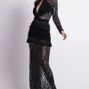 Online - Knit Lace Maxi Dress - Black Dresses | Long Dresses