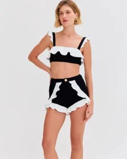 Sale - Merian Knit Short - Black Coverups