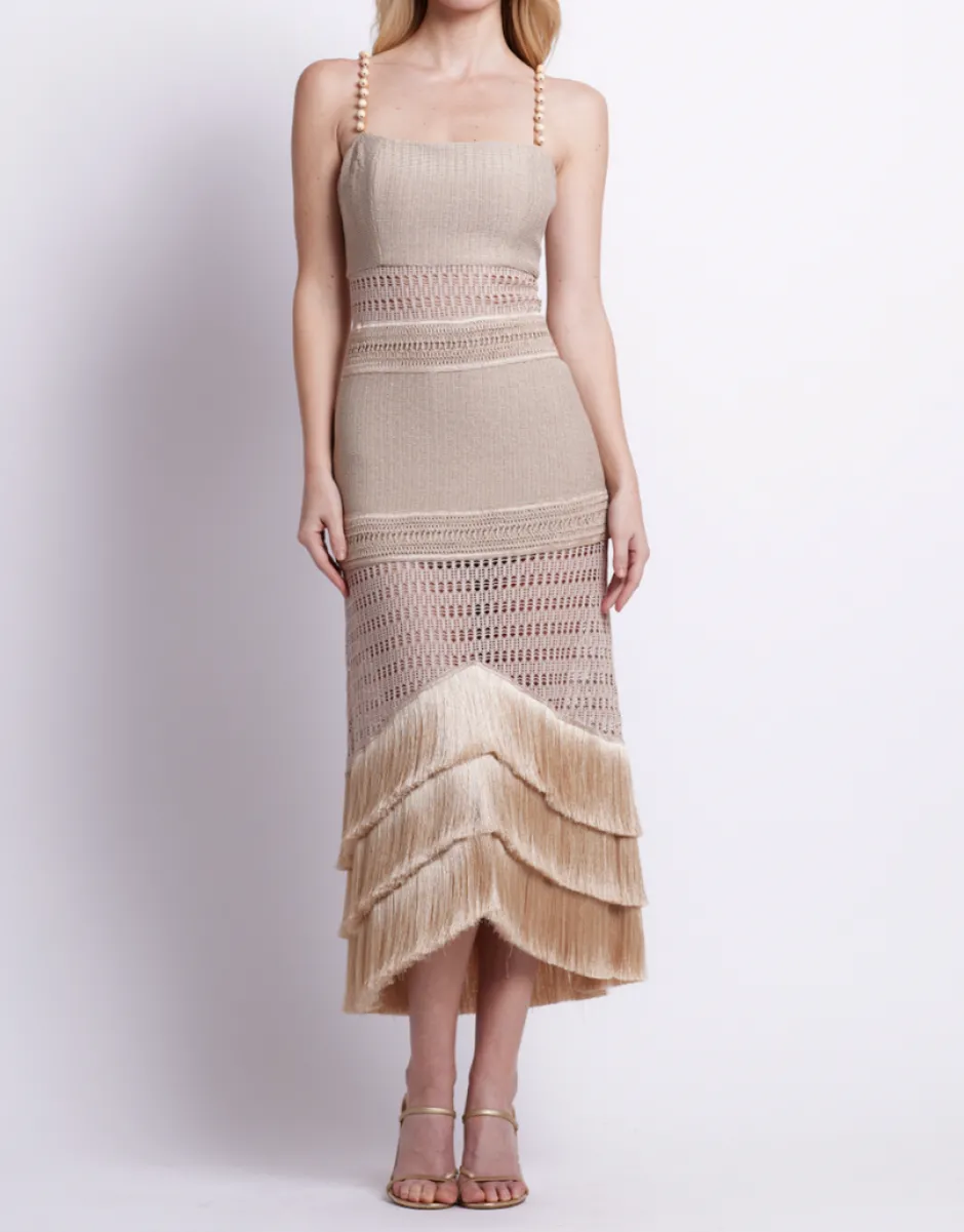 Online - Metallic Knit Midi Dress - Clay Dresses | Long Dresses