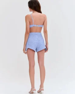 Hot - Papillon Jacquard Butterfly Short - Blue Shorts