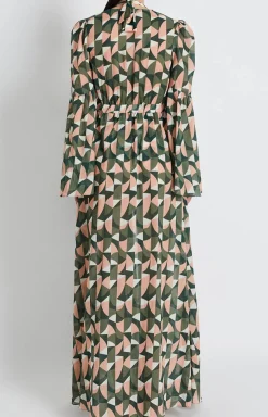 Hot - Plitka Bell Sleeve Cotton Robe - Olive Dresses | Long Dresses