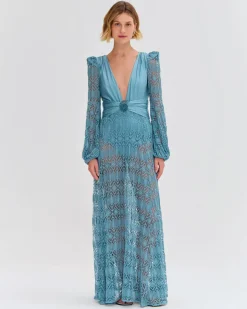 Hot - Seashell Lycra Beach Dress - Blue Long Dresses | Dresses