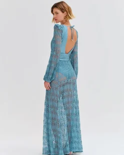 Hot - Seashell Lycra Beach Dress - Blue Long Dresses | Dresses