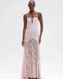 Outlet - Seashell Lycra Gown - Beige Long Dresses | Dresses