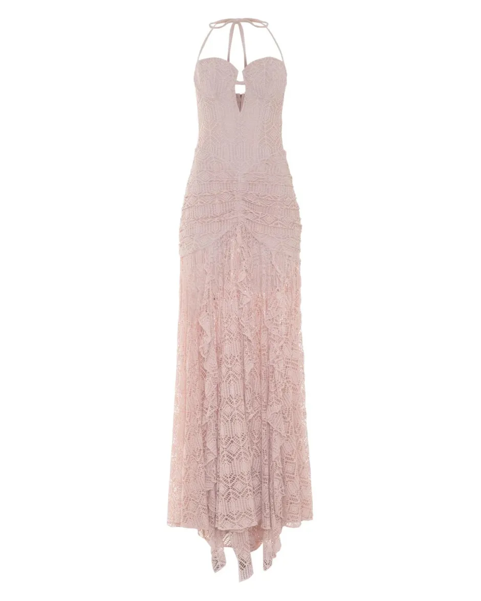 Outlet - Seashell Lycra Gown - Beige Long Dresses | Dresses