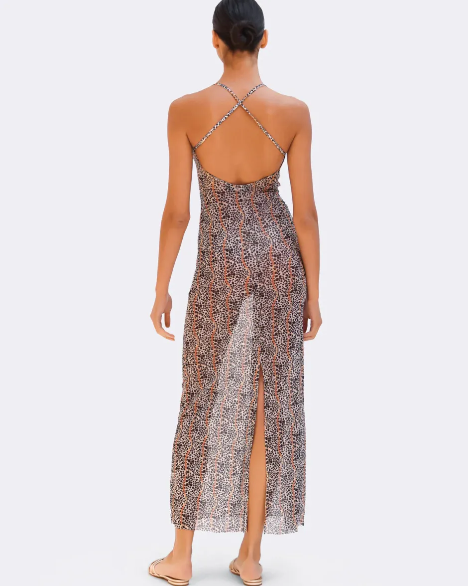 Best - Speckled Poa Maxi Dress - Off White Multi Midi | Midi Dresses