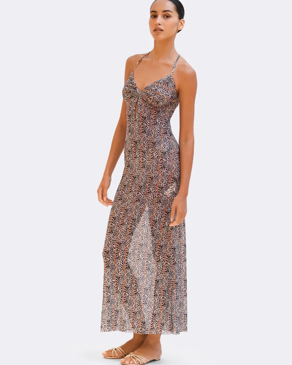 Best - Speckled Poa Maxi Dress - Off White Multi Midi | Midi Dresses