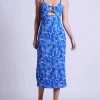 Clearance - Stretch Jacquard Midi Dress - Lapis Dresses | Long Dresses