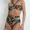 Discount - Tropicalia Cut Out Bikini Bottom - Black Bikini
