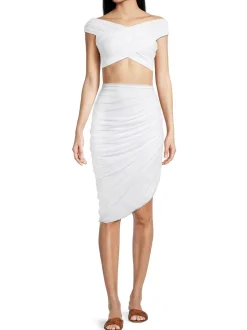 Outlet - Cassie Skirt - White Mesh Long Skirts