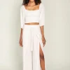 Online - Joan Wrap Pants - Patched White Pants