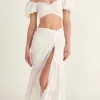Discount - Louisa Crop Top - White Lotus Crop Tops