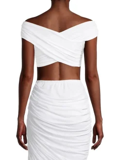 Clearance - Tara Top - White Mesh Crop Tops