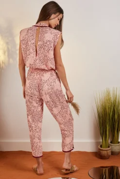 Online Poupette St. Barth - Long Jumpsuit Donna - Pink Biot Pants Jumpsuits